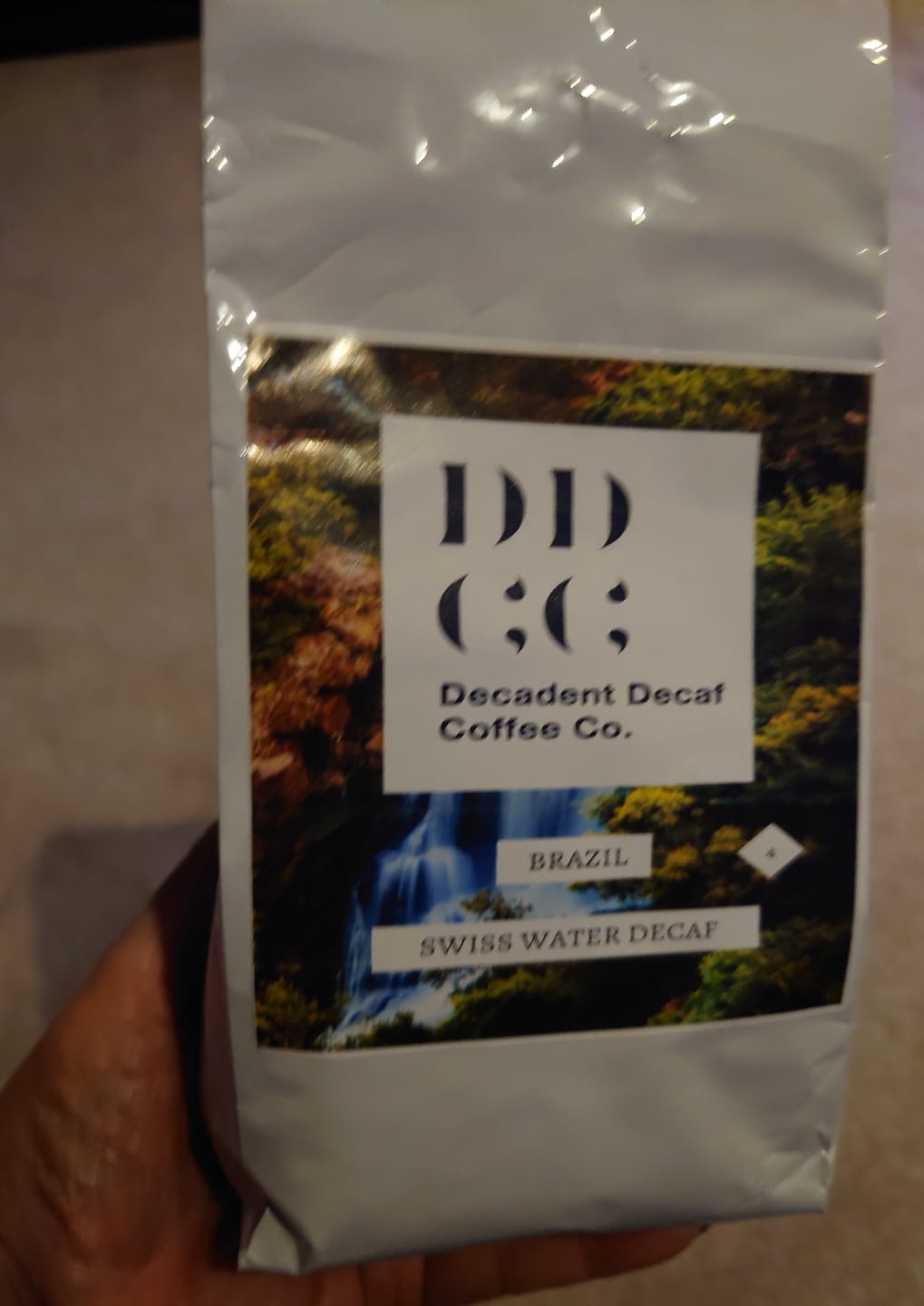 Customer photo review of Brazil Decaffeinated Coffee - Swiss Water Decaf Process - Strength 4 - Decadent Decaf - New For 2023