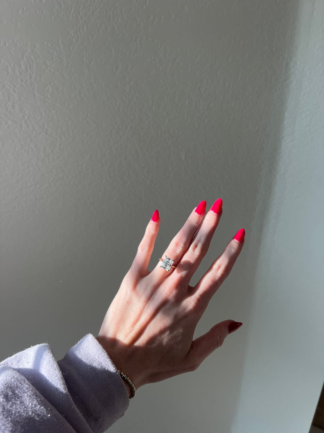Customer photo review of Nishika | Radiant Moissanite Engagement Ring
