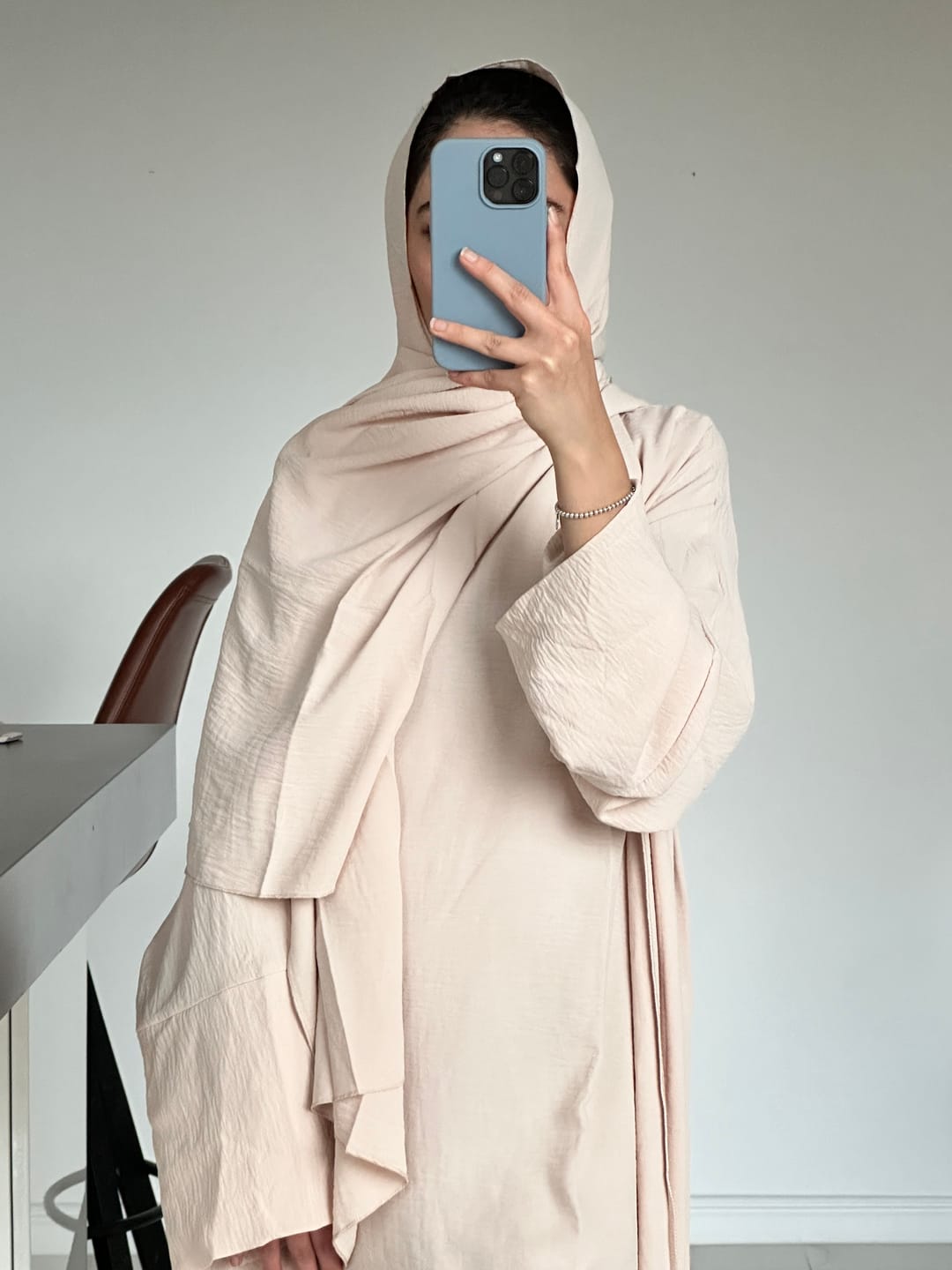 Customer photo review of 3 Piece Abaya Set - Cream