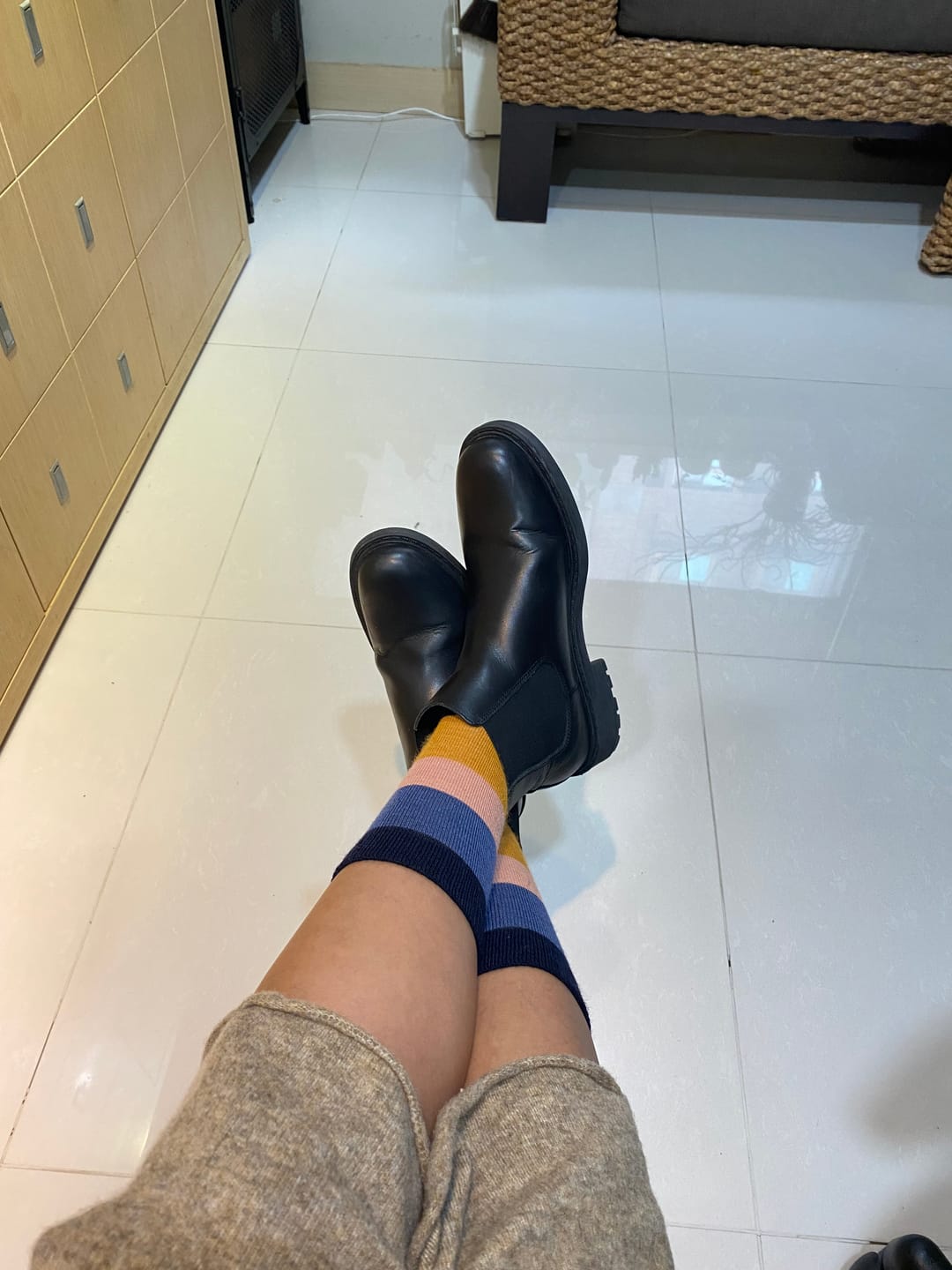 Customer photo review of Shelter merino wool striped 美麗諾羊毛襪