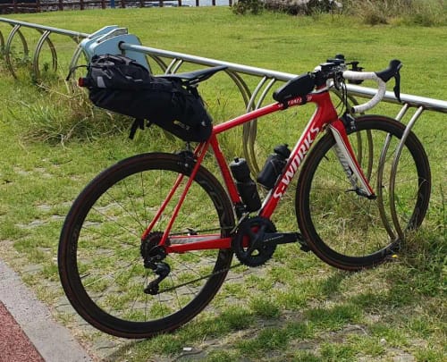 Customer photo review of Bike Saddle Bag Waterproof (5L-13L) - Large Capacity - Foldable - Reflective Cycling MTB Trunk