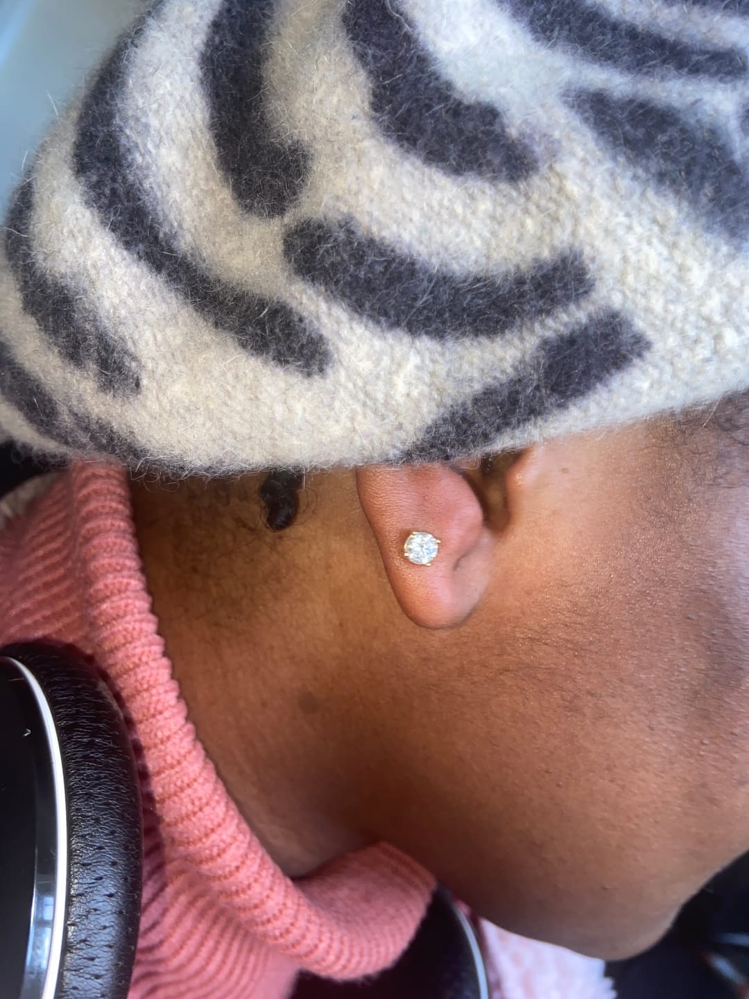 Customer photo review of DIAMOND STUDS. 5MM - MOISSANITE