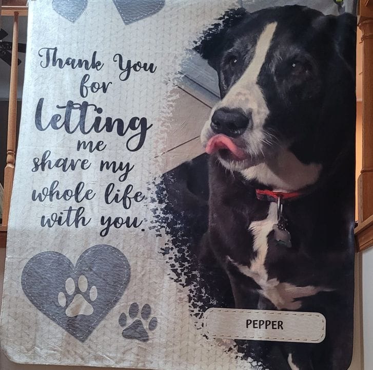 Customer photo review of Thank you - Personalized blanket