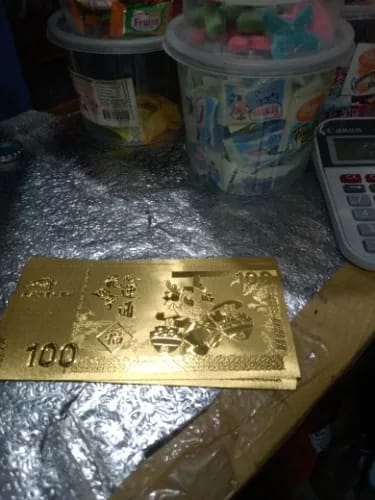 Customer photo review of GOLD LUCKY DRAGON FOIL - GOOD LUCK CHARMS FOR MONEY