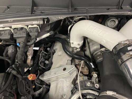Customer photo review of SPE Motorsport 2011-2022 6.7L Powerstroke Coolant Hose Reroute Kit