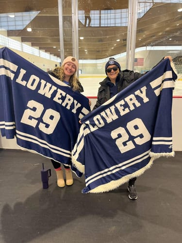 Customer photo review of Personalized Hockey Hooded Blanket