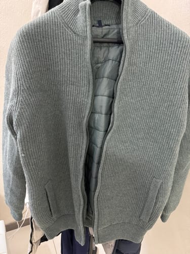 Customer photo review of Maglia full zip imbottita in lana e cashmere