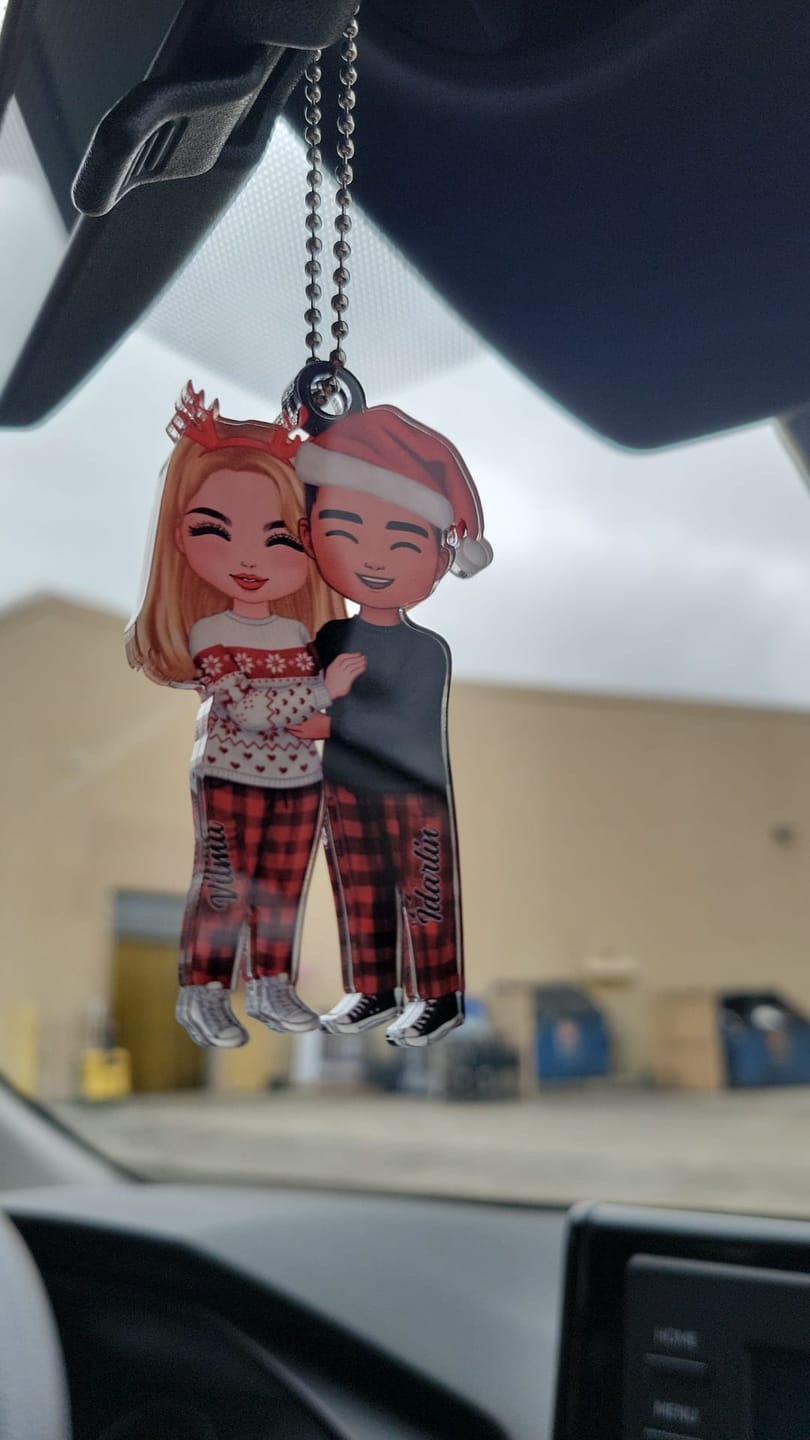 Customer photo review of Christmas Doll Couple Standing Hugging - Personalized Ornament
