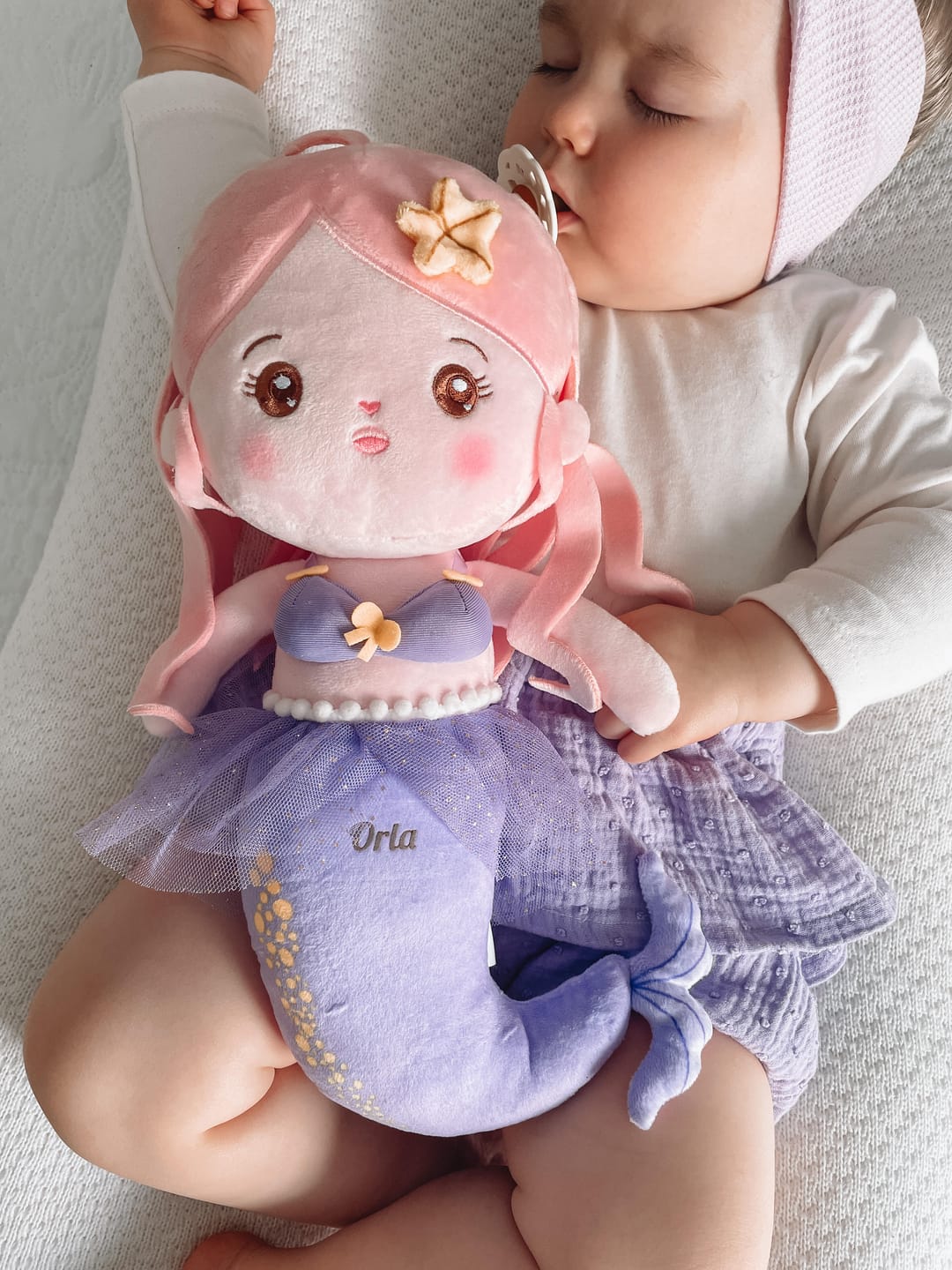 Customer photo review of Personalized Fantasy Mermaid Plush Baby Girl Doll