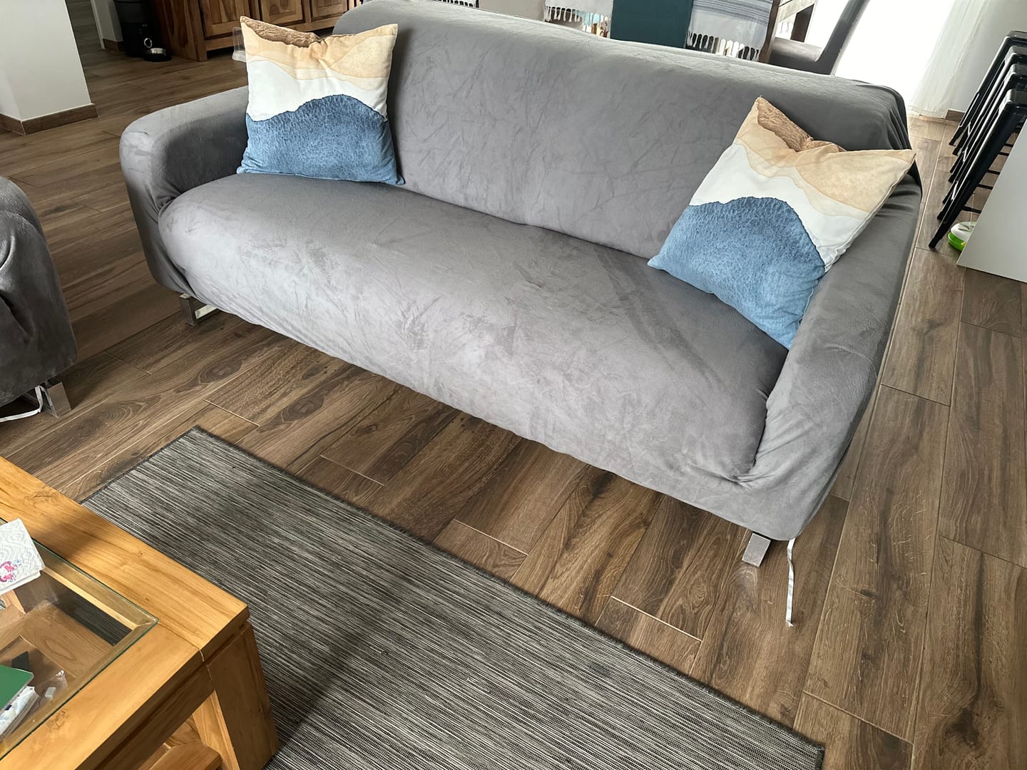 Customer photo review of Gris Clair - Housse Canapé Velours