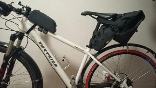 Customer photo review of Bike Saddle Bag Waterproof (5L-13L) - Large Capacity - Foldable - Reflective Cycling MTB Trunk