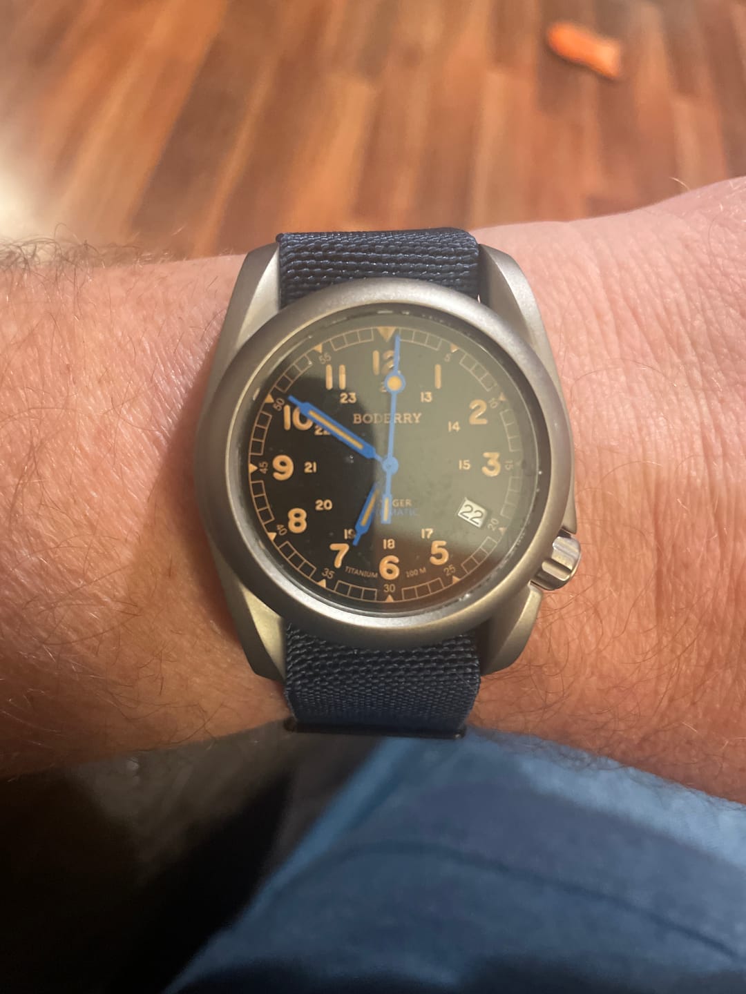Customer photo review of VOYAGER - 100M Waterproof Titanium Automatic Field Watch | Vintage Noir