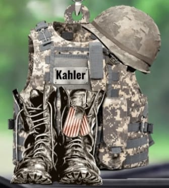 Customer photo review of Military Uniform - Boots & Hat - Personalized Flat Acrylic Ornament