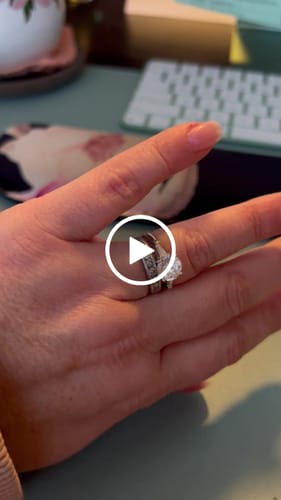 Customer video review of Three Stone Round Moissanite Tapered Baguette Engagement Ring