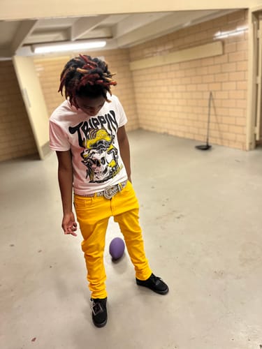 Customer photo review of Black Tour Yellow AJ 4 Thunder DopeSkill T-Shirt Trippin Graphic