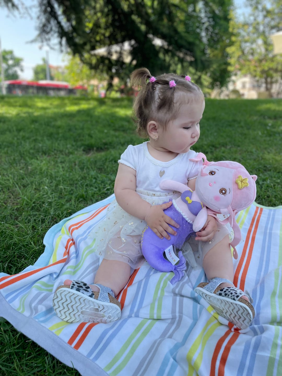 Customer photo review of Personalized Fantasy Mermaid Plush Baby Girl Doll