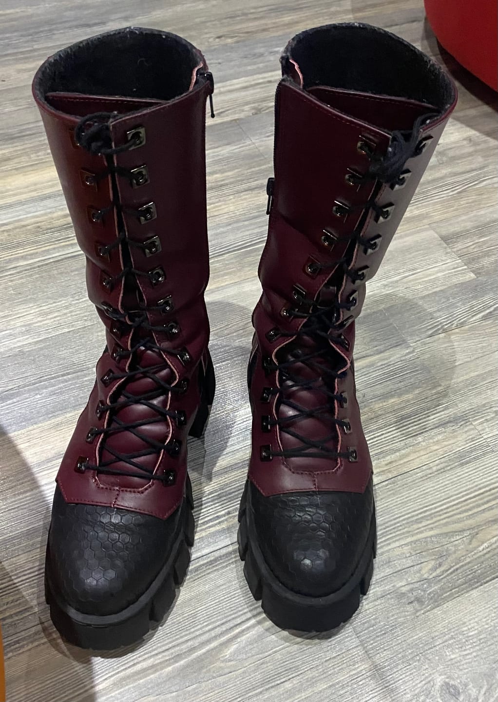 Customer photo review of "Lace Up Boots"