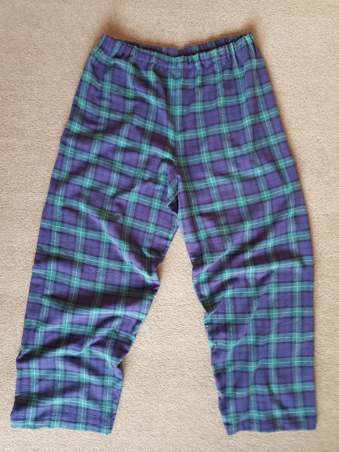 Customer photo review of Navy and Green Tartan Brushed Cotton Fabric