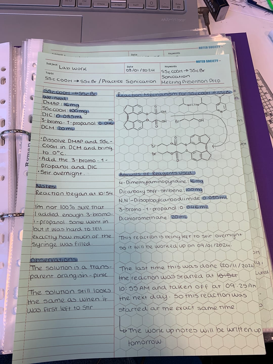 Customer photo review of Organic Chemistry Notepad