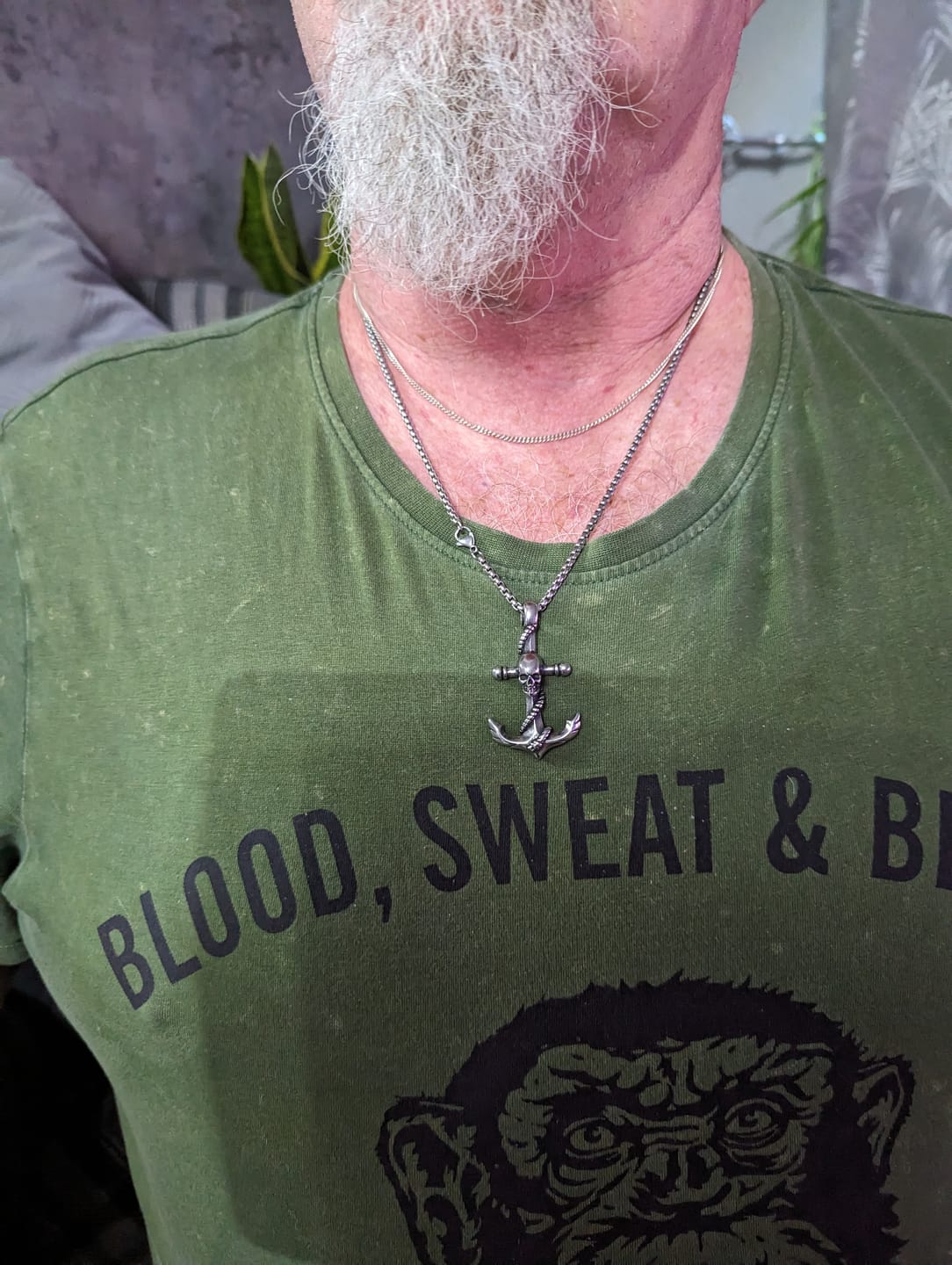 Customer photo review of SKULLED ANCHOR. - NECKLACE