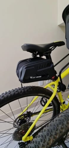 Customer photo review of Waterproof Hard Shell Bicycle Saddle Bag - MTB - Road Bike