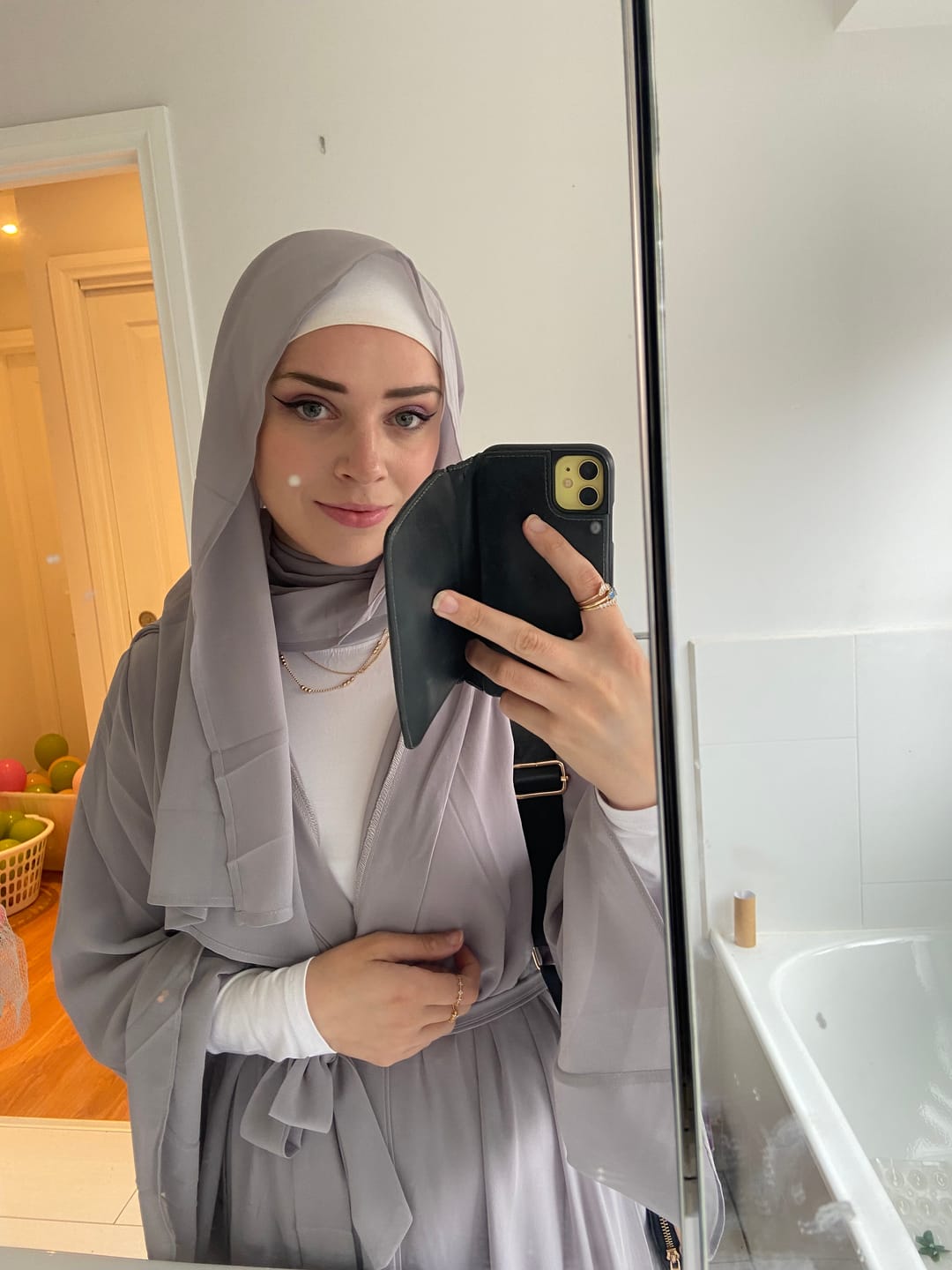 Customer photo review of Aisha Abaya + Hijab - Silver
