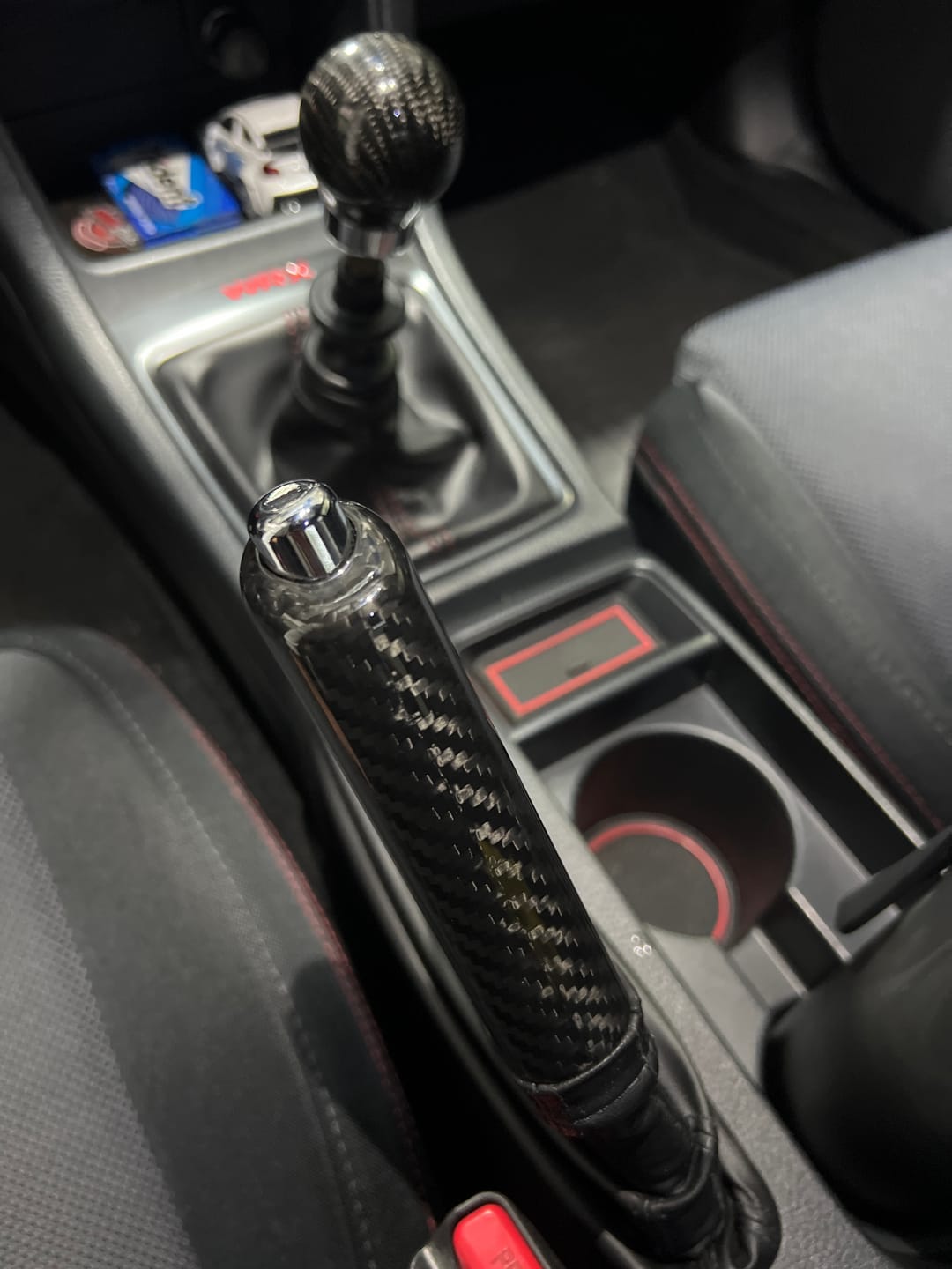 Customer photo review of 2008-2024 Subaru WRX/STi Black Carbon Fiber Ebrake Handle 2013-20 BRZ/FR-S