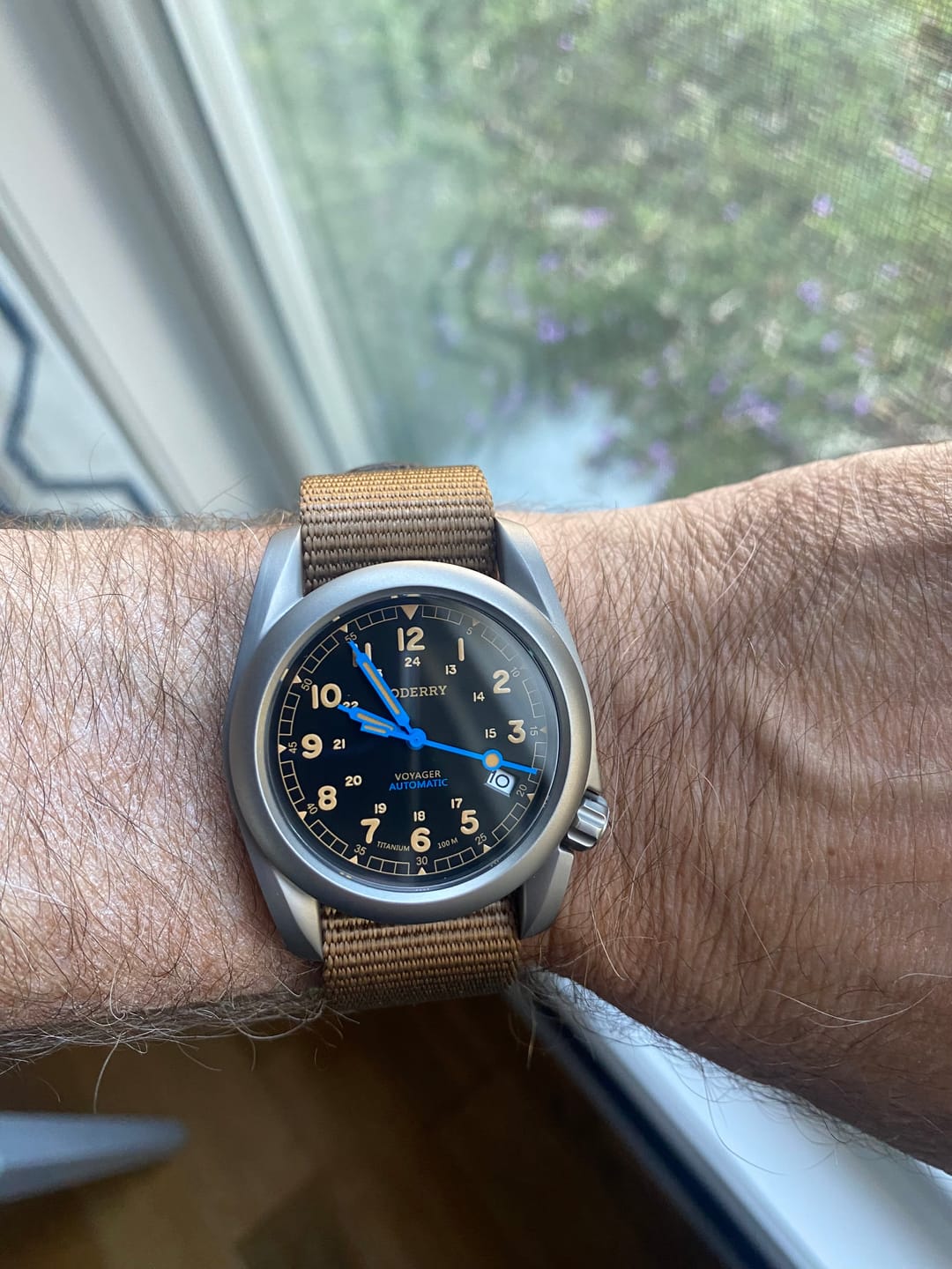 Customer photo review of VOYAGER - 100M Waterproof Titanium Automatic Field Watch | Vintage Noir