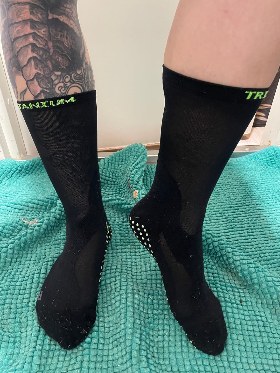 Customer photo review of eXtend Grip Crew – Kompressiosukat pitopohjalla - Musta/lime
