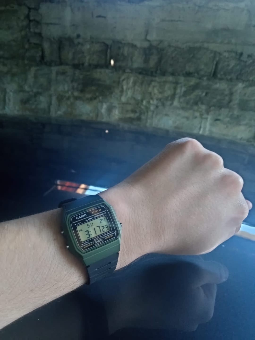 Customer photo review of Reloj Casio Vintage F-91WM-3ADF Verde/Negro