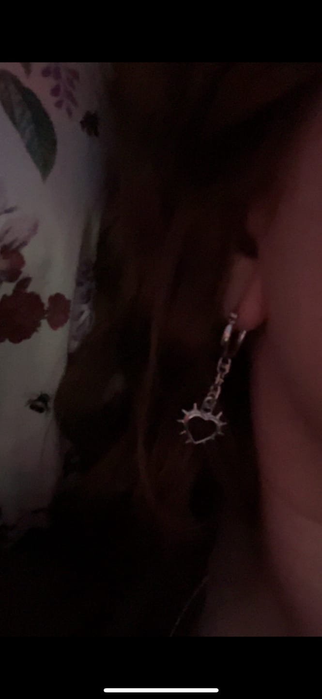 Customer photo review of SPIKE HEART EARRING