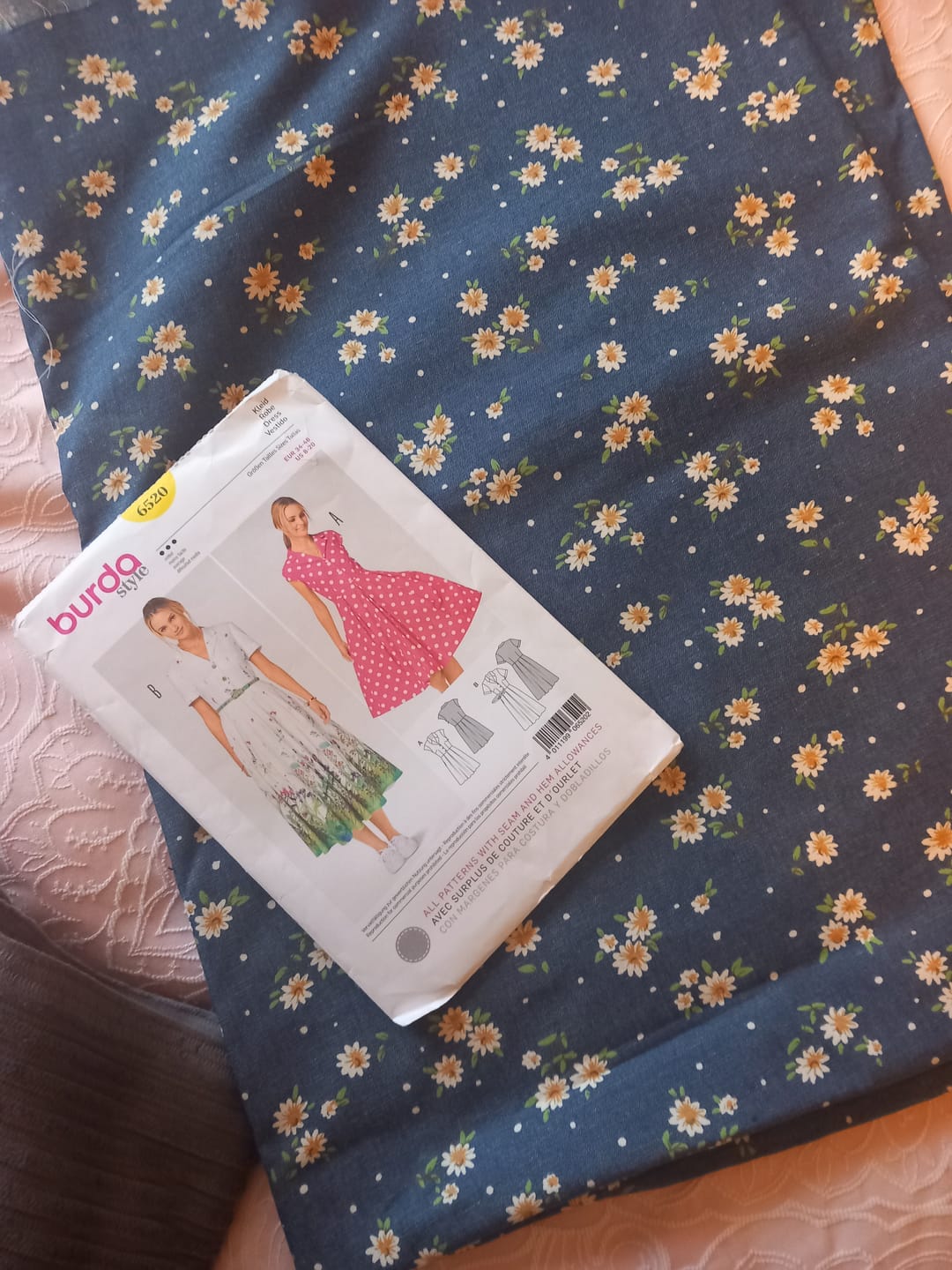 Customer photo review of Daisies Chambray Denim Fabric