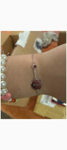 Customer photo review of Birth Flower and Birthstones Bracelet