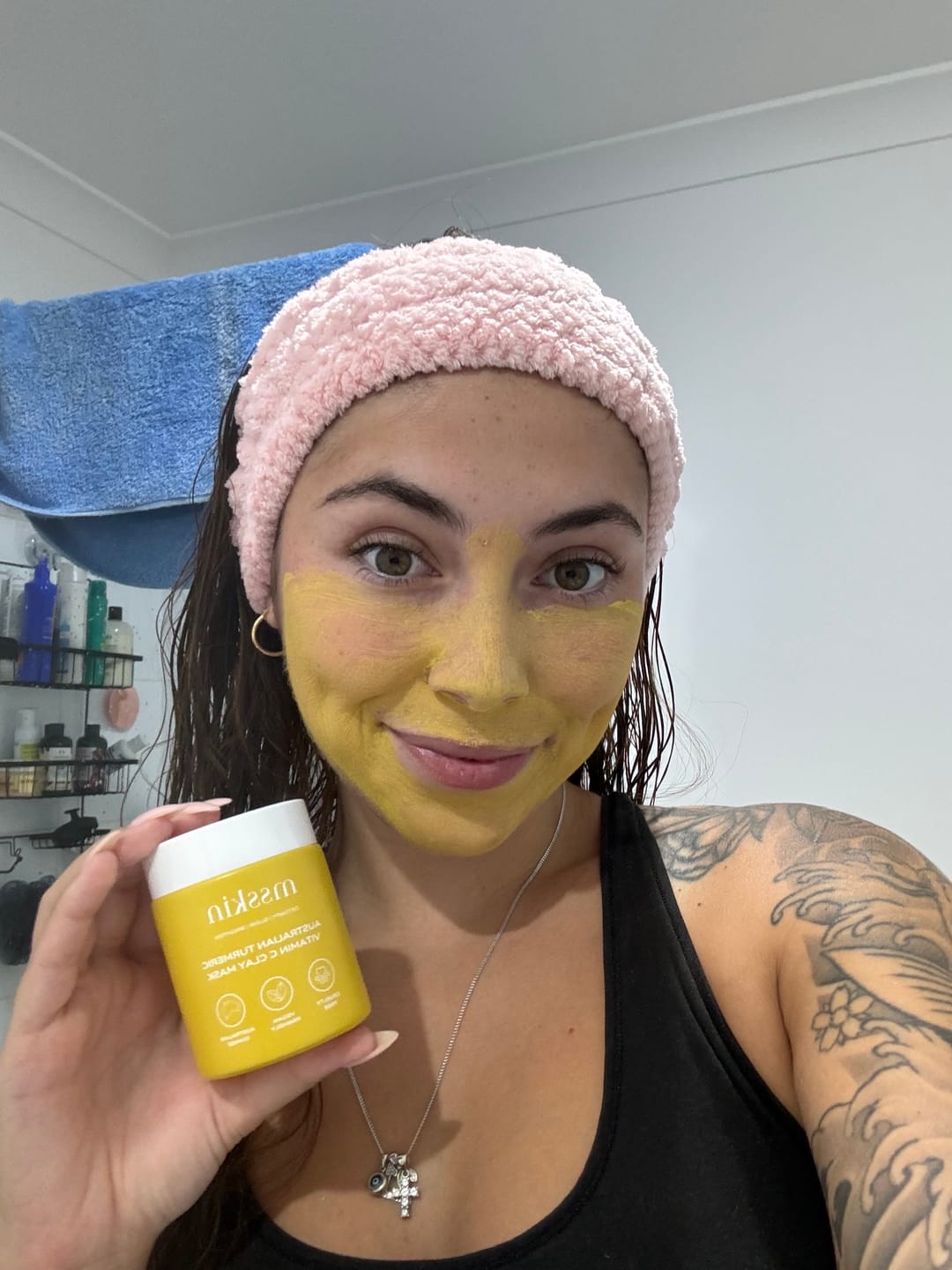 Customer photo review of ⚡ Australian Turmeric Clay Mask