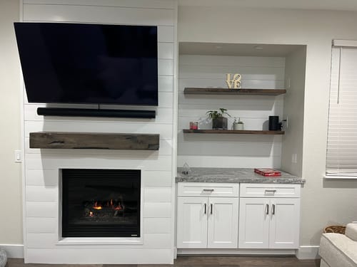 Customer photo review of Rustic Floating Shelves