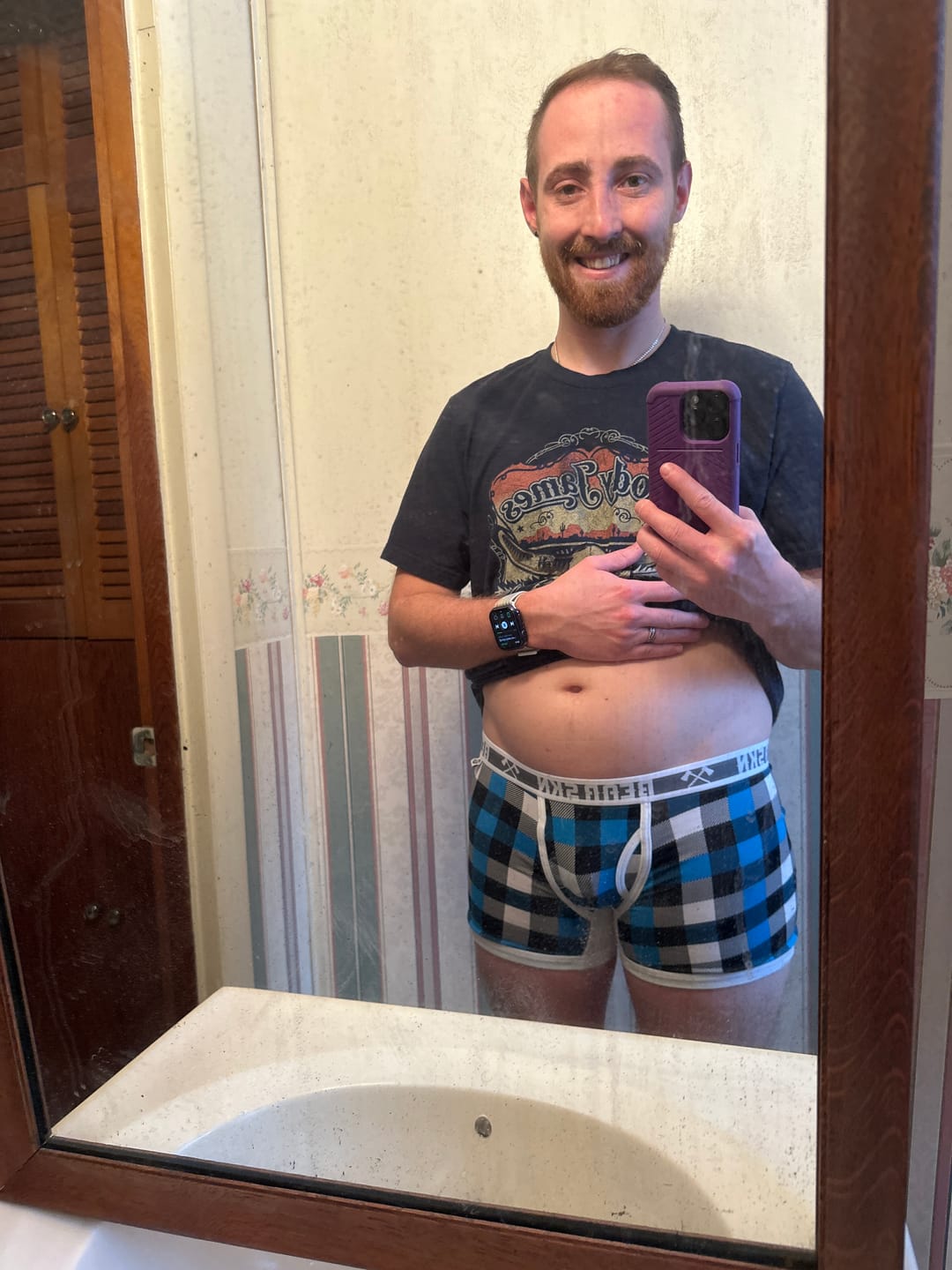Customer photo review of Bamboo Boxer Brief - Ice Blue Backwoods