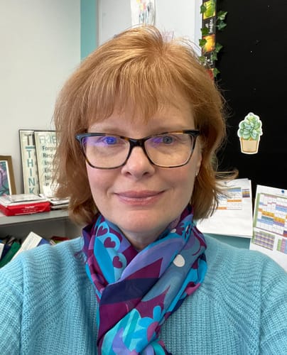 Customer photo review of ESME silk scarf Bonanza Magenta