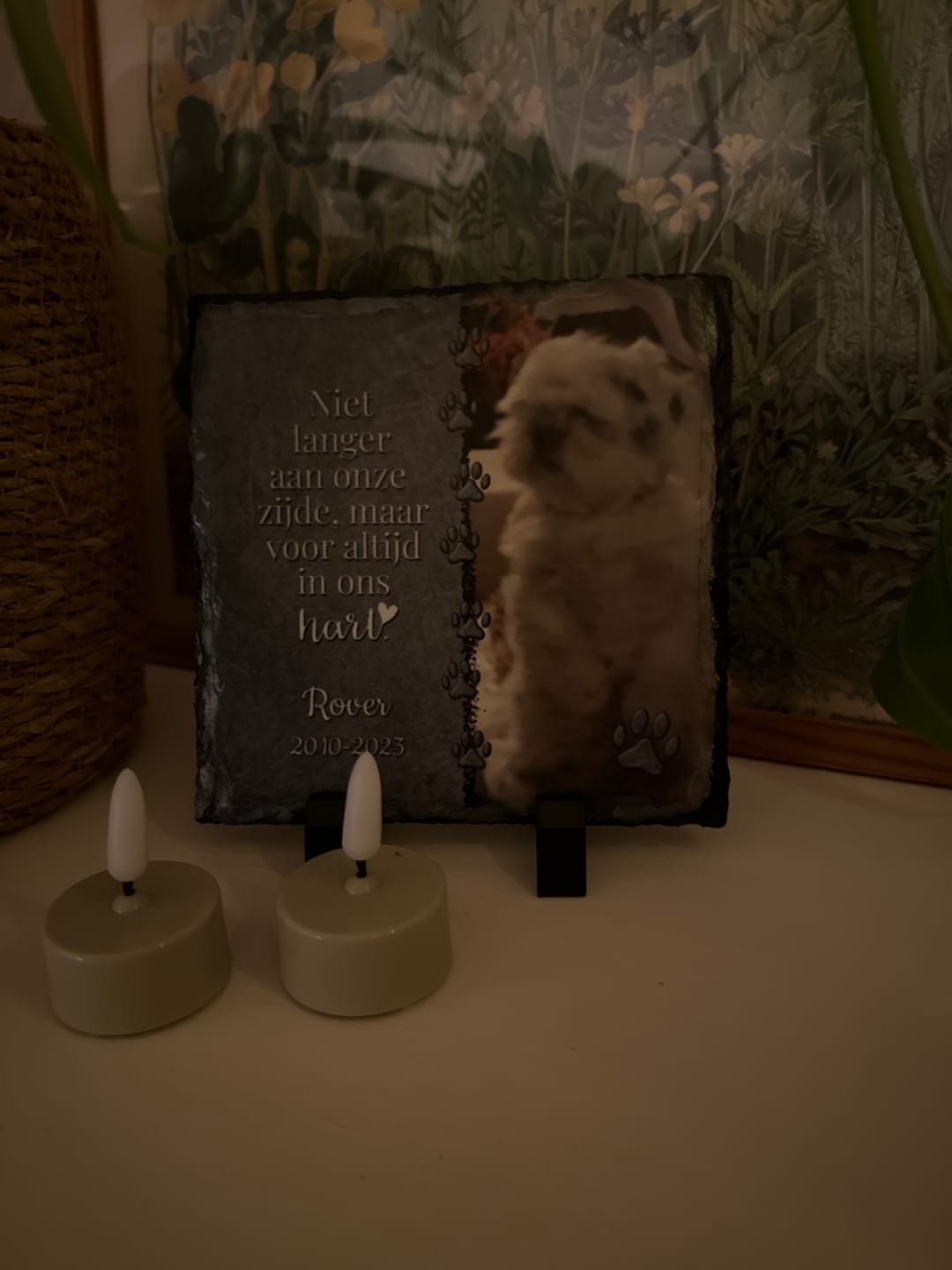 Customer photo review of Voor altijd in het hart - Gepersonaliseerde leisteen