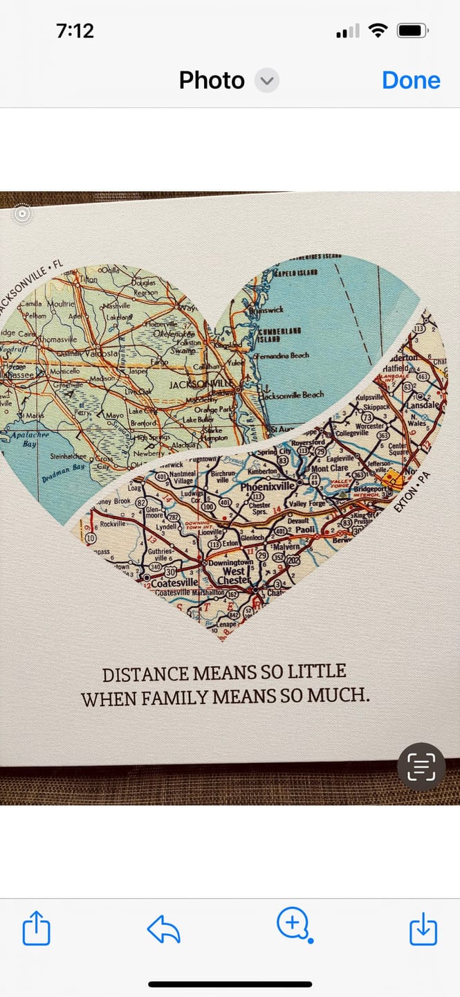 Customer photo review of Personalized Heart Map Print
