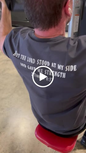 Customer video review of 2 Timothy 4:17 Performance Tee - Gunmetal