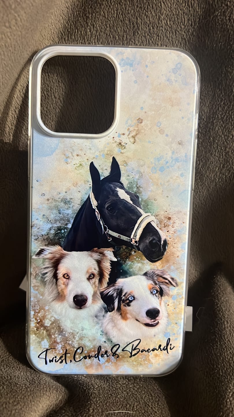 Customer photo review of Personalisierte Portrait Handyhülle – Aquarell Stil
