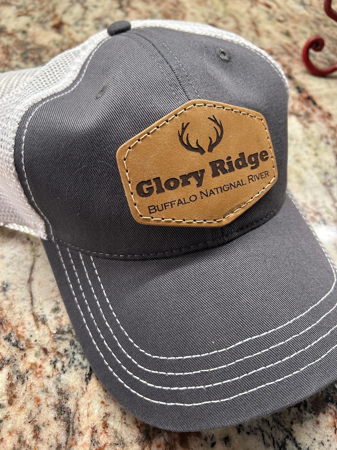 Customer photo review of Richardson 111 Unstructured Leather Patch Hat