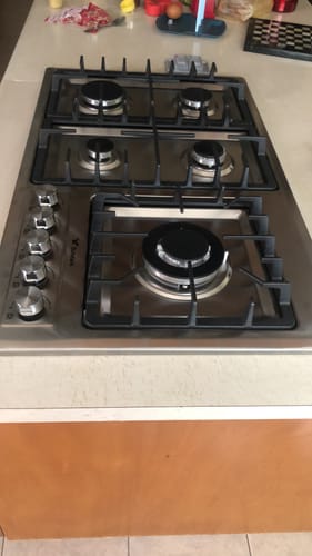 Customer photo review of Parrilla de Gas Empotrable Acero Inoxidable 5 Quemadores Premium