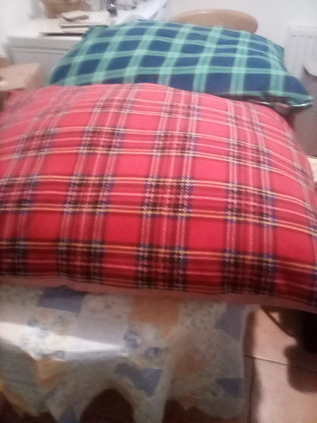Customer photo review of Red Checkered Anti Pill Polar Fleece Fabric