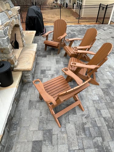 Customer photo review of Set of 4 - DuraWeather Poly® King Size Folding Adirondack Chairs With Built In Cup Holders