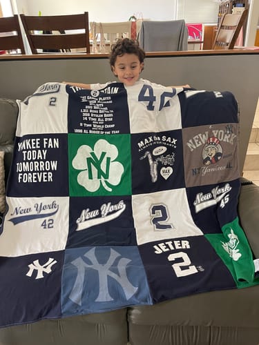 T-shirt quilt featuring new york yankees by Tammy from FL