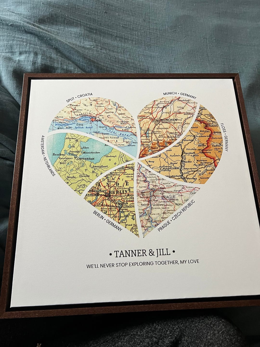 Customer photo review of Personalized Heart Map Print