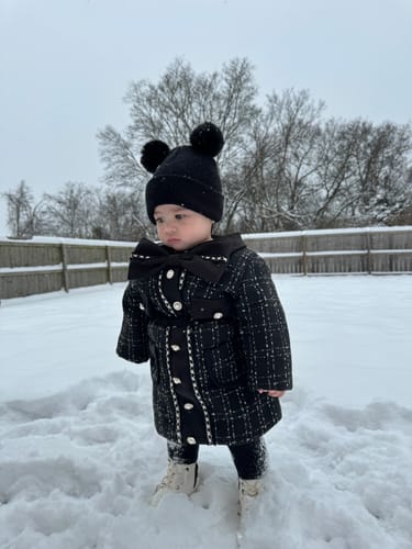 Customer photo review of New Year Baby Girls Black  Two-piece Suit