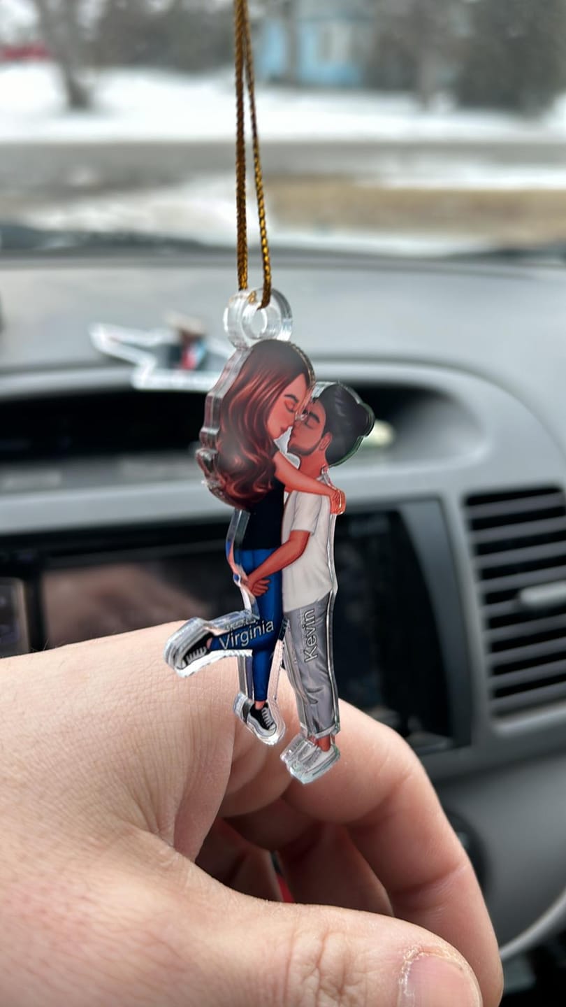 Customer photo review of Doll Couple Kissing Hugging  Personalized Ornament