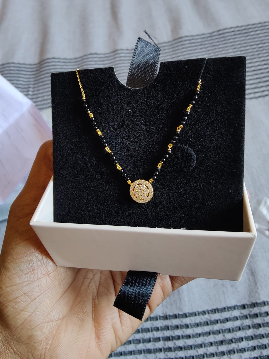 Customer photo review of Ekansha Diamond Mangalsutra | BIS Hallmarked | 18k Gold Vermeil